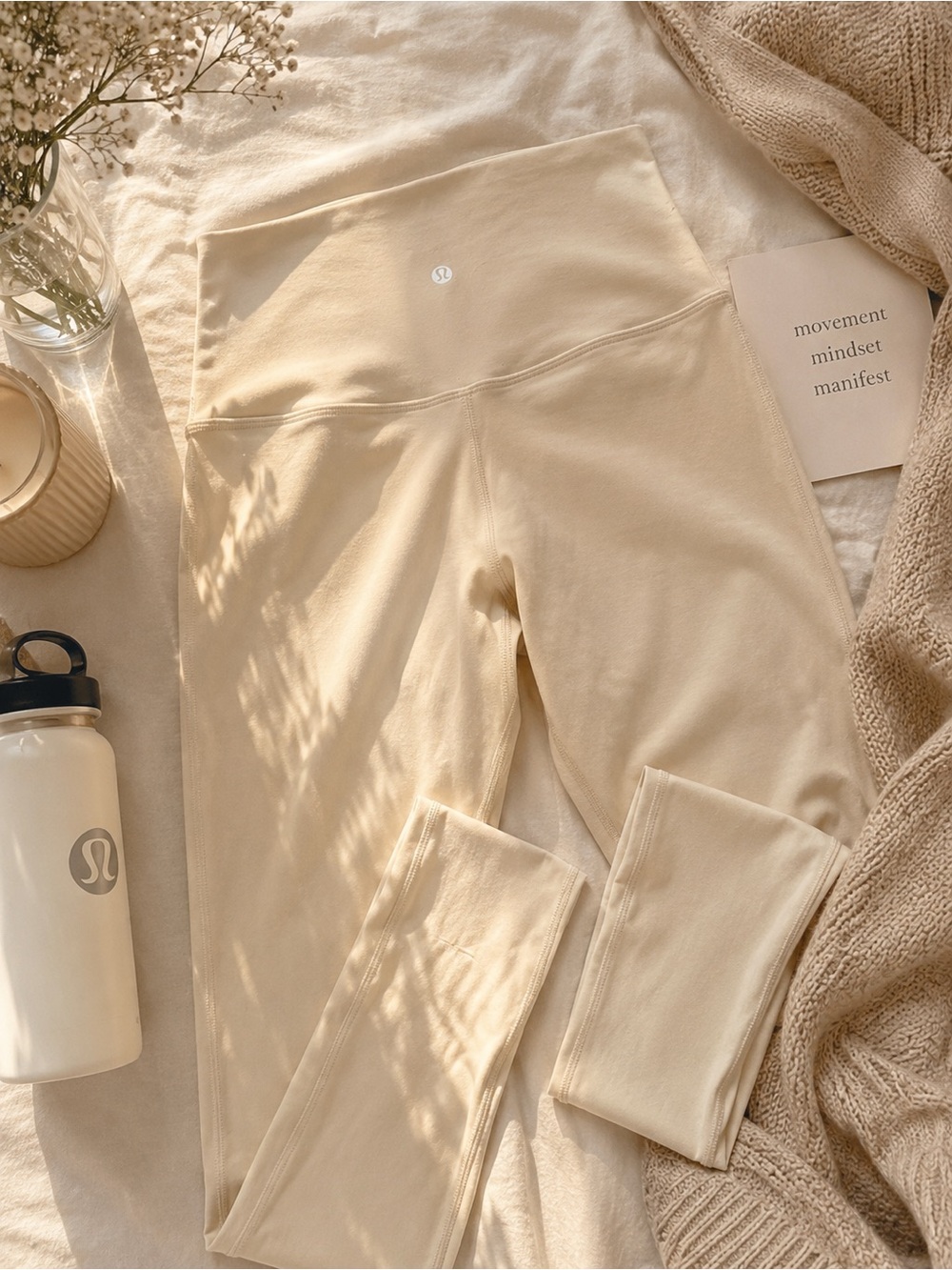 Lululemon Align High Rise Leggings Cream Beige Yoga Athletic Pants Size 4